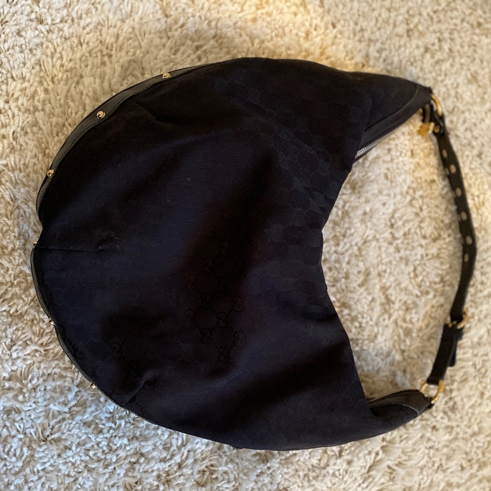 Gucci Monogram Denim Half Moon Bag